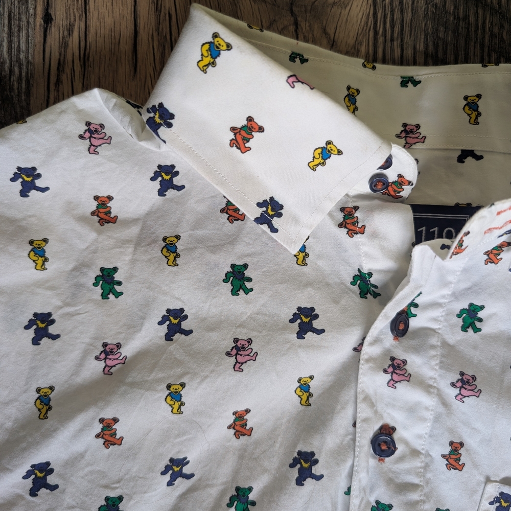 Grateful Dead SEC 119 button Up Dancing Bear Shirt